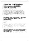 Chem 104 3 UW Madison 2024 exam with 100- correct answers&period;