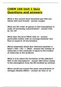 CHEM 104 Unit 1 Quiz Questions and answers&period;