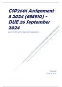 CSP2601 Assignment 5 2024 &lpar;638910&rpar; - DUE 26 September 2024