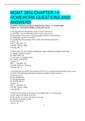 MGMT 3850 CHAPTER 14  HOMEWORK QUESTIONS AND  ANSWERS