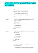 ACCT 505 WEEK 4 MIDTERM EXAM  ANSWERS
