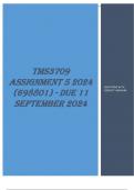 TMS3709 Assignment 5 &lpar;COMPLETE QUESTIONS & ANSWERS&rpar; 2024 &lpar;698801&rpar; - DUE 11 September 2024&period;