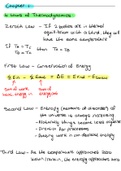 Thermodynamics A214 Chapter 1 Summary Notes