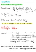 Thermodynamics A214 Summary Notes - First Term