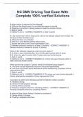 NC DMV Driving Test Exam With Complete 100&percnt; verified Solutions