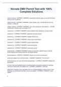 Nevada DMV Permit Test with 100&percnt; Complete Solutions