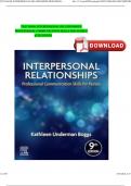 TEST BANK INTERPERSONAL RELATIONSHIPS PROFESSIONAL COMMUNICATION SKILLS FOR NURSES 9TH EDITION BY ELIZABETH C&period; ARNOLD&comma; KATHLEEN UNDERMAN BOGGS ISBN NO&colon;0323551335 ISBN&colon; 9780323551335 NEWEST EDITION 2024 INSTANT PDF DOWNLOAD