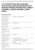 IAI LP CERTIFICATION EXAM 2024&sol;2025 ACTUAL EXAM COMPLETE QUESTIONS WITH DETAILED VERIFIED ANSWERS &lpar;100&percnt; CORRECT ANSWERS&rpar; &sol; ALREADY GRADED A&plus; &lbrack;GET IT RIGHT&rsqb;