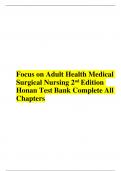 Test Bank for Focus on Adult Health Medical Surgical Nursing 2nd Edition Honan Complete All Chapters&period;