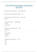CIS 220 Final Exam Paper with Solutions 2024&sol;2025