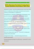 STATE &lpar;Nebraska&rpar; Real Estate Practice Exam 1 Practice Questions and Answers &lpar;100&percnt; Pass&rpar;