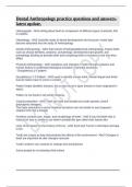 Dental Anthropology practice questions and answers-latest update&period;