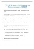 PSYC 3310&colon; Lecture 01-06 Questions And Answers Assessment 2024&sol;2025