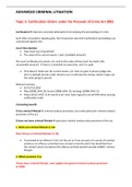 Confiscation Orders under the Proceeds of Crime Act 2002 - BPTC Advanced Criminal Litigation Notes