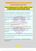 Texas Department of Public Safety Class C Road Rules Exam Study Guide