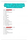 NIHSS Group C - Patients 1-6 for me Passing Answers Latest Update 2024-2025 Actual Exam Questions and 100&percnt; Verified Correct Answers Guaranteed A&plus; Verified by Professor