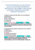 CLEP PSYCHOLOGY EXAM NEWEST ACTUAL EXAM 2025 COMPLETE QUESTIONS AND CORRECT DETAILED ANSWERS &lpar;VERIFIED ANSWERS&rpar; &vert; ALREADY GRADED A&plus;