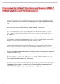 Progressive Care RN A &vert; Questions and Answers &lpar;2024 &sol; 2025&rpar; &vert; 100&percnt; Correct Verified Answers
