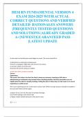 HESI RN FUNDAMENTAL VERSION 4  EXAM 2024-2025 WITH ACTUAL  CORRECT QUESTIONS AND VERIFIED  DETAILED RATIONALES ANSWERS  &vert;FREQUENTLY TESTED QUESTIONS  AND SOLUTIONS &vert;ALREADY GRADED  A&plus;&vert;NEWEST&vert;GUARANTEED PASS  &vert;LATEST UPDATE