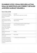 PLUMBING LEVEL 3 EXAM 2023-2024 ACTUAL EXAM 60 QUESTIONS AND CORRECT DETAILED ANSWERS &vert;ALREADY GRADED A