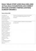 EXAM 1 BRAIN STORY MODS EXAM 2024-2025 ACTUAL EXAM 55 QUESTIONS AND CORRECT DETAILED ANSWERS &lpar;VERIFIED ANSWERS&rpar; &vert;ALREADY GRADED A