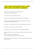  LEGL 2700 HACKLEMAN TEST 1 2024 WITH 100&percnt; ACCURATE ANSWERS