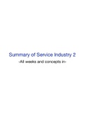 Summary Service Industry 2, ISBN: 9780273732037  Y1 