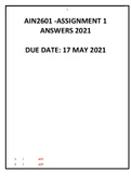AIN2601 ASSIGNMENT 1 ANSWERS YEAR 2021