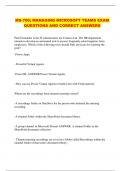MS-700&semi; MANAGING MICROSOFT TEAMS EXAM QUESTIONS AND CORRECT ANSWERS