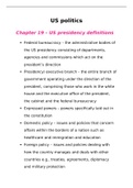 A-level Politics Edexcel, Unit 3, Chapter 19 - US Presidency (4,600 words)