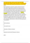 TEST BANK QUESTIONS CRITICAL EXAM 3 AND FINAL EXAM QUESTIONS AND ANSWERS UPDATE 2024&sol;2025 ALL ANSWERS 100&percnt; CORRECT VERIFIED BEST EXAM SOLUTION RATED A&plus; FOR SUCCESS