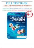 Test Bank for Calculate with Confidence 8th Edition by Deborah Gray Morris&comma; 9780323696951 All Chapters 1-24 LATEST
