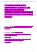 PSI PERINATAL MENTAL HEALTH CERTIFICATION EXAM &lpar;ACTUAL EXAM&rpar; WITH QUESTIONS WITH VERY ELABORATED ANSWERS CORRECTRY WELL ORGANIZED LATEST 2024 &ndash; 2025 ALREADY GRADED A&plus;  