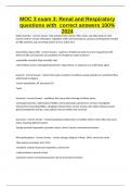 MOC 3 exam 3&colon; Renal and Respiratory questions with  correct answers 100&percnt; 2024