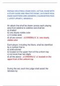 KSHSAA VOLLEYBALL EXAM 2024 &vert; ACTUAL EXAM WITH A STUDY GUIDE AND PRACTICE EXAM &vert; ACCURATE REAL EXAM QUESTIONS AND ANSWERS &vert; GUARANTEED PASS &vert; LATEST UPDATE &vert; GRADED A