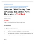 Maternal Child Nursing Care in Canada 2nd Edition Perry, Hockenberry Test Bank