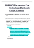 NR 293 / NR293 ATI PHARMACOLOGY FINAL EXAM STUDY GUIDE. QUESTIONS AND ANSWEWITH RATIONALESRS 