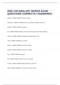 ISEE VOCABULARY WORDS EXAM QUESTIONS CORRECTLY ANSWERED&period;
