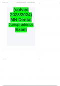 4 &lpar;solved 2023-2024&rpar; MN Dental Jurisprudence Exam
