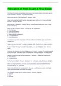 Principles of Real Estate 1 Questions and Answers