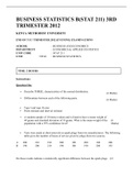 Business Statistics&comma; 100&percnt; questions frequently asked&comma; download to score A