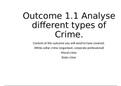 Presentation Analyse different types of Crime. Unit 1 (1.1)  WJEC Level 3 Applied Certificate & Diploma Criminology, ISBN: 9781911208433