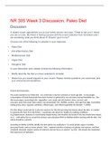 NR 305 Week 3 Discussion&comma; Paleo Diet 2021