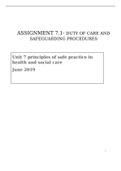 unit 7 principle of safe practice in health and social care PASS