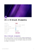 D-Block Elements - A Level Chemistry OCR A