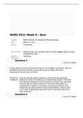 NURS 6521N Advanced Pharmacology Week 9 Quiz 1
