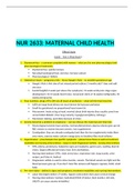 NUR 2633&colon; MATERNAL CHILD HEALTH &vert; VERIFIED SOLUTION 