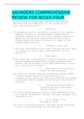 SAUNDERS COMPREHENSIVE REVIEW FOR NCLEX FOUR &vert; VERIFIED SOLUTION 
