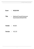 NCLEX-RN Exam V12.35 Correct answers Completed A | 100% Correct