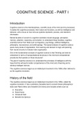 Introduction to Cognitive Science - Part 1